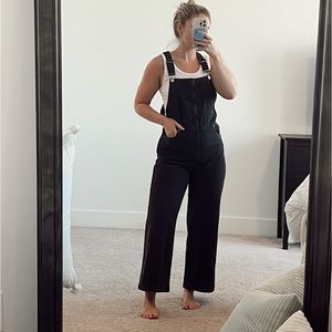 Mango black denim overalls NWT